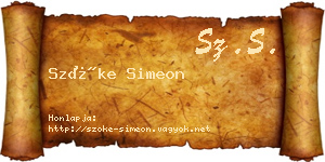 Szőke Simeon névjegykártya